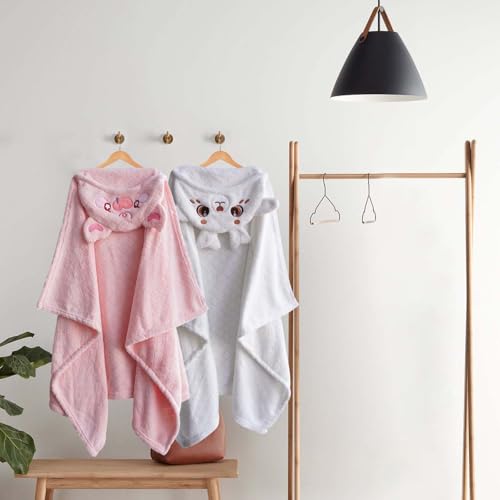 Fubanray Toddler Bath Towel with Hood 2-Pack 1