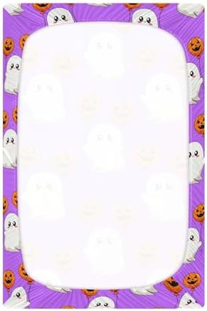 Qilmy Halloween Ghosts Fitted Crib Sheet Soft Breathable