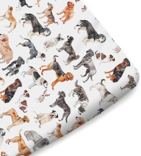 KASTLEE Watercolor Dogs Crib Sheet 52x28