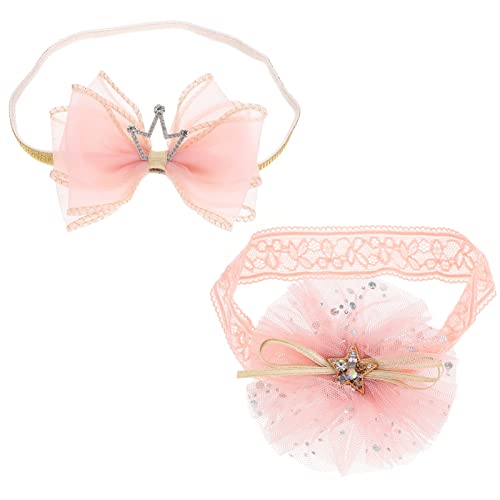 CHICAMPERA 2Pcs Headband Newborn Crown Photo Accessories