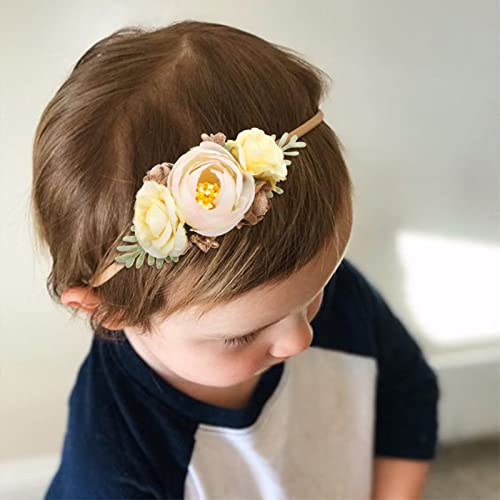 Baby Girl Floral Headbands - 3pcs Stretchable Hairband