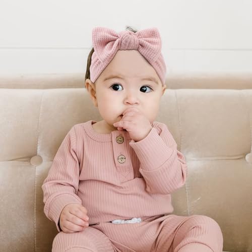 3Pcs Baby Girls 4 Inch Hairband with Bows in Black White Pink