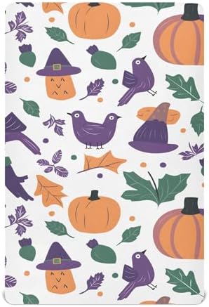 Qilmy Halloween Pumpkins Fitted Crib Sheet for Kids 1