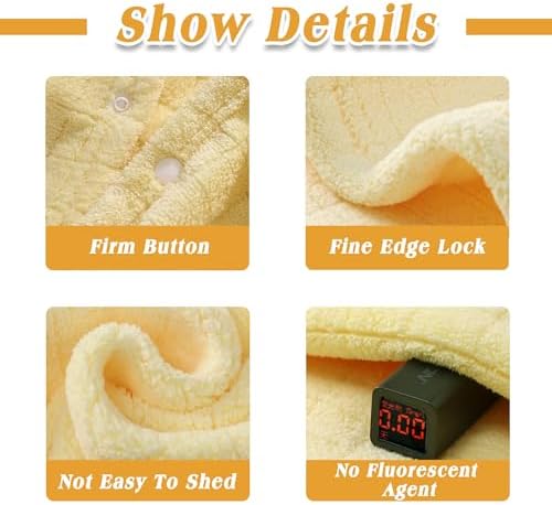INSPEAUTY Toddler Hooded Bath Towels 2-Pack 55x275 Coral Fleece