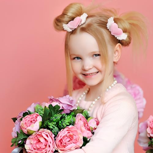 Valentines Velvet Bow Hair Clips for Baby Girls