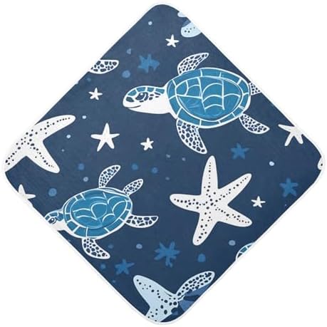 BOESI Doodle Turtle Star Baby Bath Towel - 30x30in