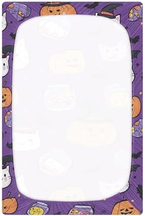 Qilmy Kawaii Pumpkins Fitted Crib Sheet for Baby