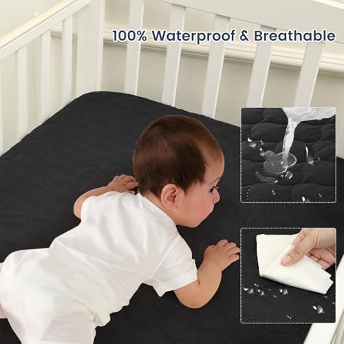 Davids Kids 2 Pack Waterproof Crib Mattress Protector Pad