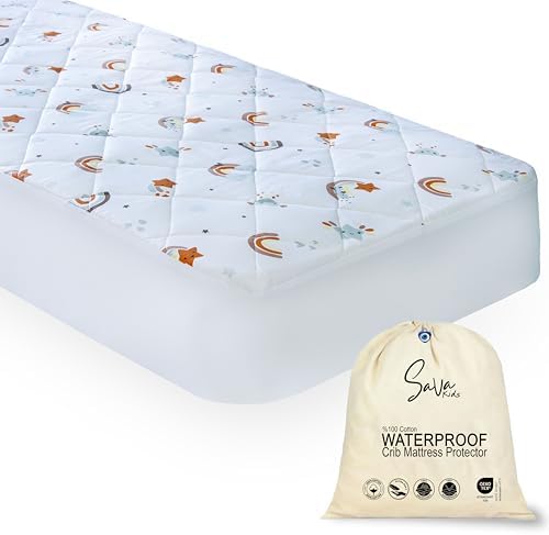 Sava Kids Organic Cotton Crib Mattress Protector and Sheet