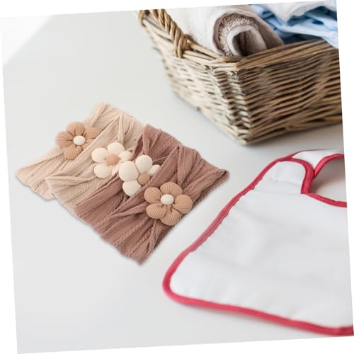 VICASKY 4Pcs Soft Flower Headbands for Newborns and Babies