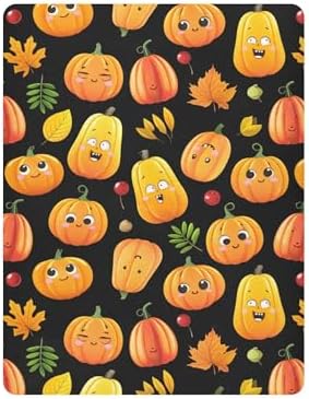 Qilmy Halloween Pumpkins Crib Sheet for Baby