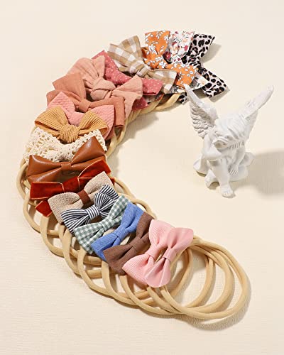 20pcs Baby Headbands with Bow Elastic Hairband