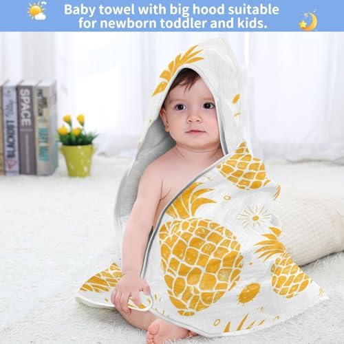 PaChyLuu Golden Pineapple Hooded Towel 30x30 Inch