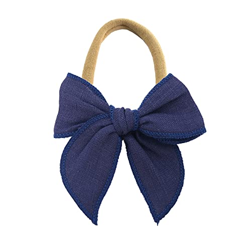 Sugarmelon Linen Bow Headband for Baby Newborn Infant Toddler