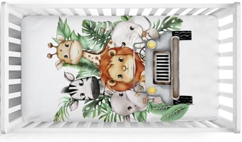 Baby Jungle Safari Crib Sheet 52x28 Fitted Mattress Cover