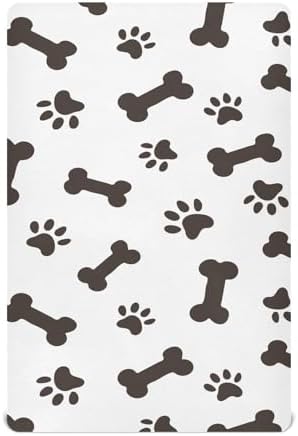 KICPOAY Black Bones Crib Sheets Playard Fitted Stretchy Sheets for Baby