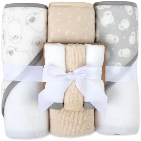Baby Essentials 6-Piece Hooded Towel Set with Washcloths