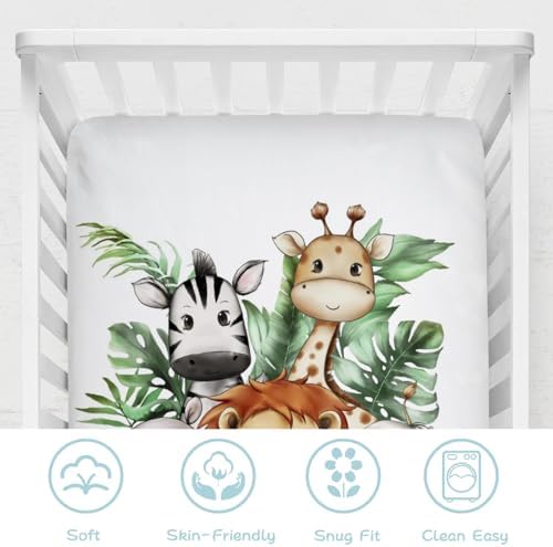 Baby Jungle Safari Crib Sheet 52x28 Fitted Mattress Cover