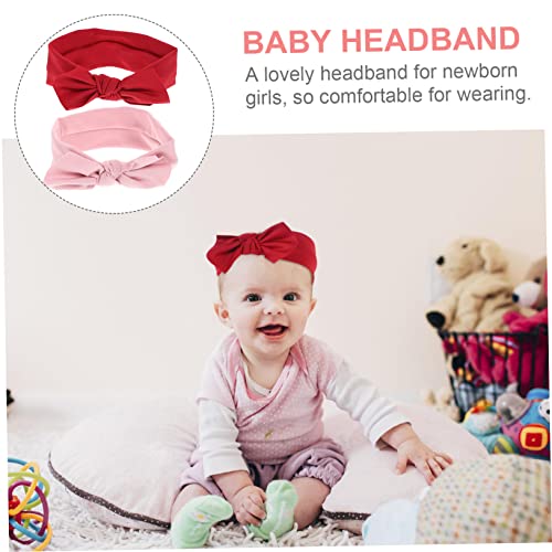 SECFOU Girls Bow Headband 2 Pack Newborn Baby Comfortable Stylish