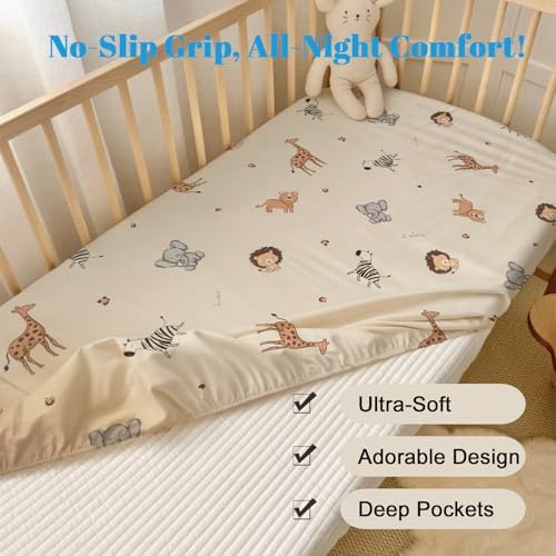 MorroMorn Baby Crib Sheets with Animals Design