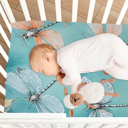 Qilmy Dragonflies Fitted Crib Sheet for Baby