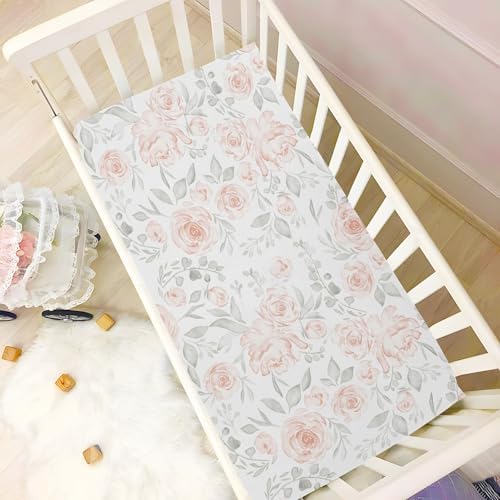 KICPOAY Pastel Orange Crib Sheets Stretchy Playard Sheets for Baby
