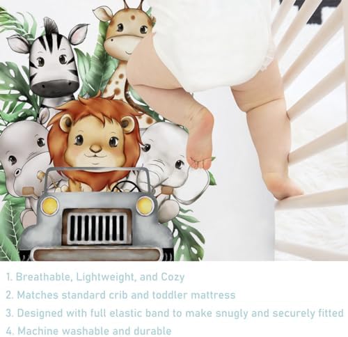 Baby Jungle Safari Crib Sheet 52x28 Fitted Mattress Cover