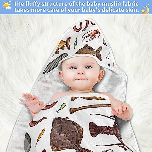 Pigsaly Hooded Baby Towel 30x30in Cotton Washcloth for Newborn
