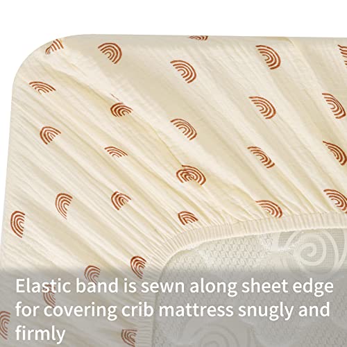 Soft Breathable Muslin Crib Sheets 2 Pack for Baby Bed