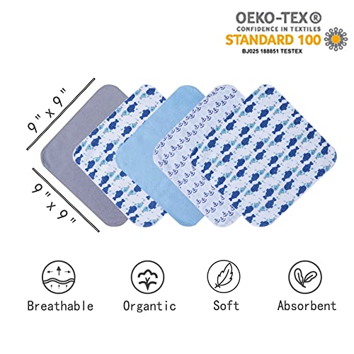 Viviland Baby Towels Set with 5 Washcloths 6 Pieces