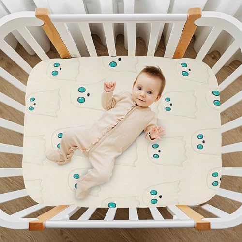 Qilmy Cartoon Ghosts Crib Sheet for Babies