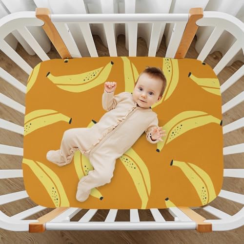 Tropical Banana Doodle Crib Sheets for Baby Toddlers