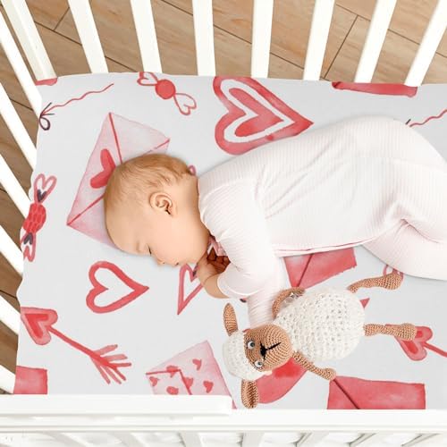 Moudou Valentines Love Heart Crib Sheet