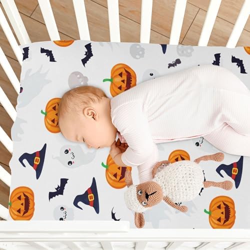 Qilmy Halloween Fitted Crib Sheet Soft Breathable for Baby