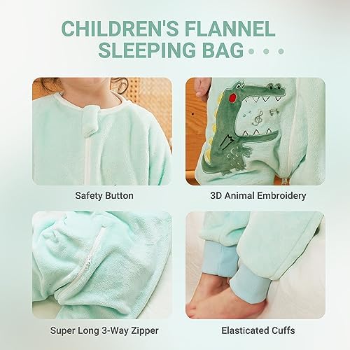 MICHLEY Flannel Baby Sleeping Bag Unisex Reusable for Winter