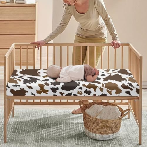 Cow Print Fitted Crib Sheet 28x52 for Toddler Bed
