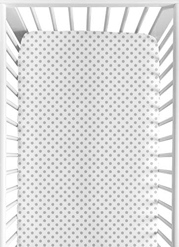 Sweet Jojo Designs Fitted Crib Sheet - Grey Polka Dot