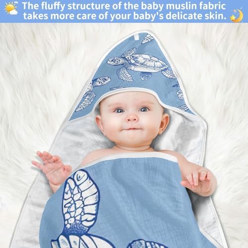 PaChyLuu Sea Turtle Baby Hooded Towel 35x35 Inch