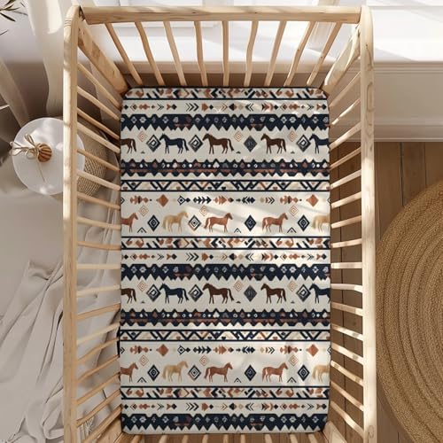 Native American Horse Crib Sheet - 28x52