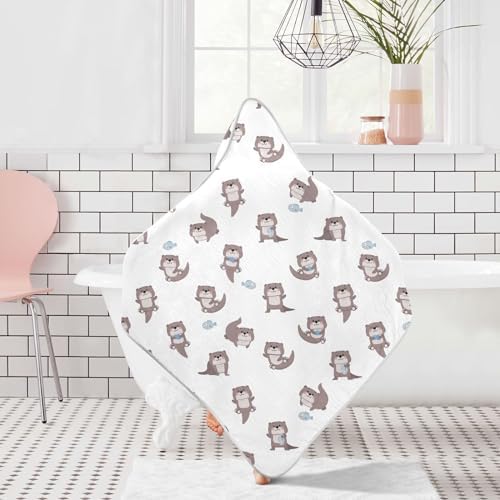 GOODOLD Cute Otter Baby Towel 30x30 Inch 100 Cotton