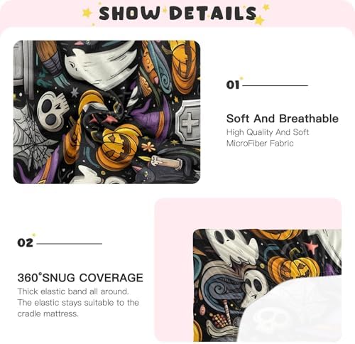 Qilmy Halloween Skull Crib Sheet for Baby 1