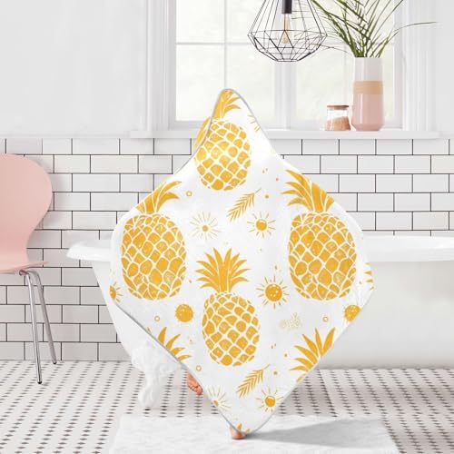 PaChyLuu Golden Pineapple Hooded Towel 30x30 Inch