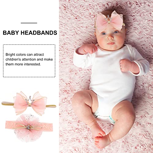 CHICAMPERA 2Pcs Headband Newborn Crown Photo Accessories