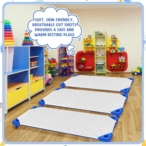 Peryiter 6 Pcs Crib Sheets with Star Pattern and Elastic Loops