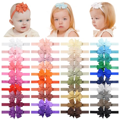Jollybows 40PCS Baby Girls Grosgrain Ribbon Headbands