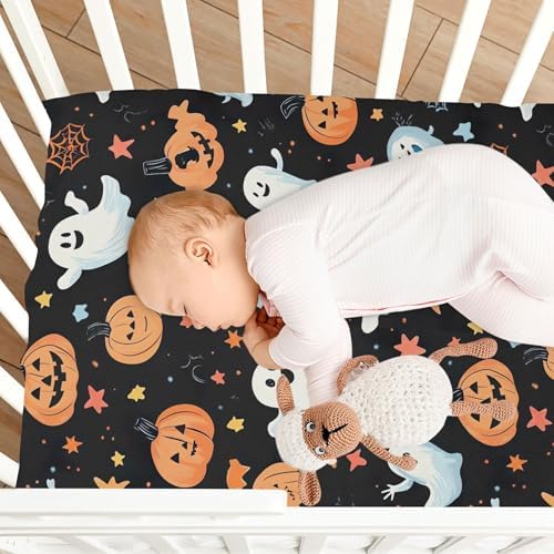 Qilmy Cartoon Ghost Fitted Crib Sheet for Baby Bed