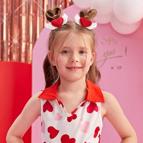 Valentines Velvet Bow Hair Clips for Baby Girls