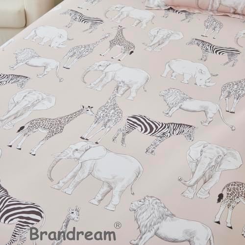 Brandream Crib Sheets - Jungle Animals Soft Breathable Neutral