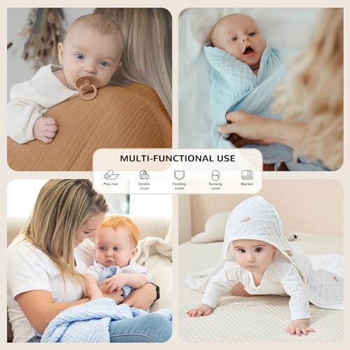 JELLYMONI Muslin Baby Hooded Towel 2 Pack