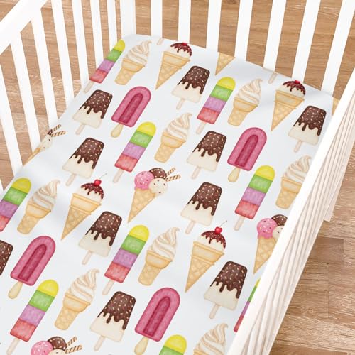 KASTLEE Funny Ice Cream and Popsicles Crib Sheet